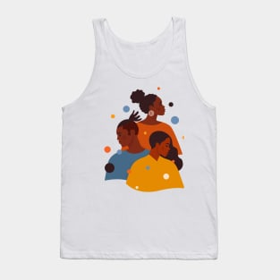 African american man and women in colourful Tank Top